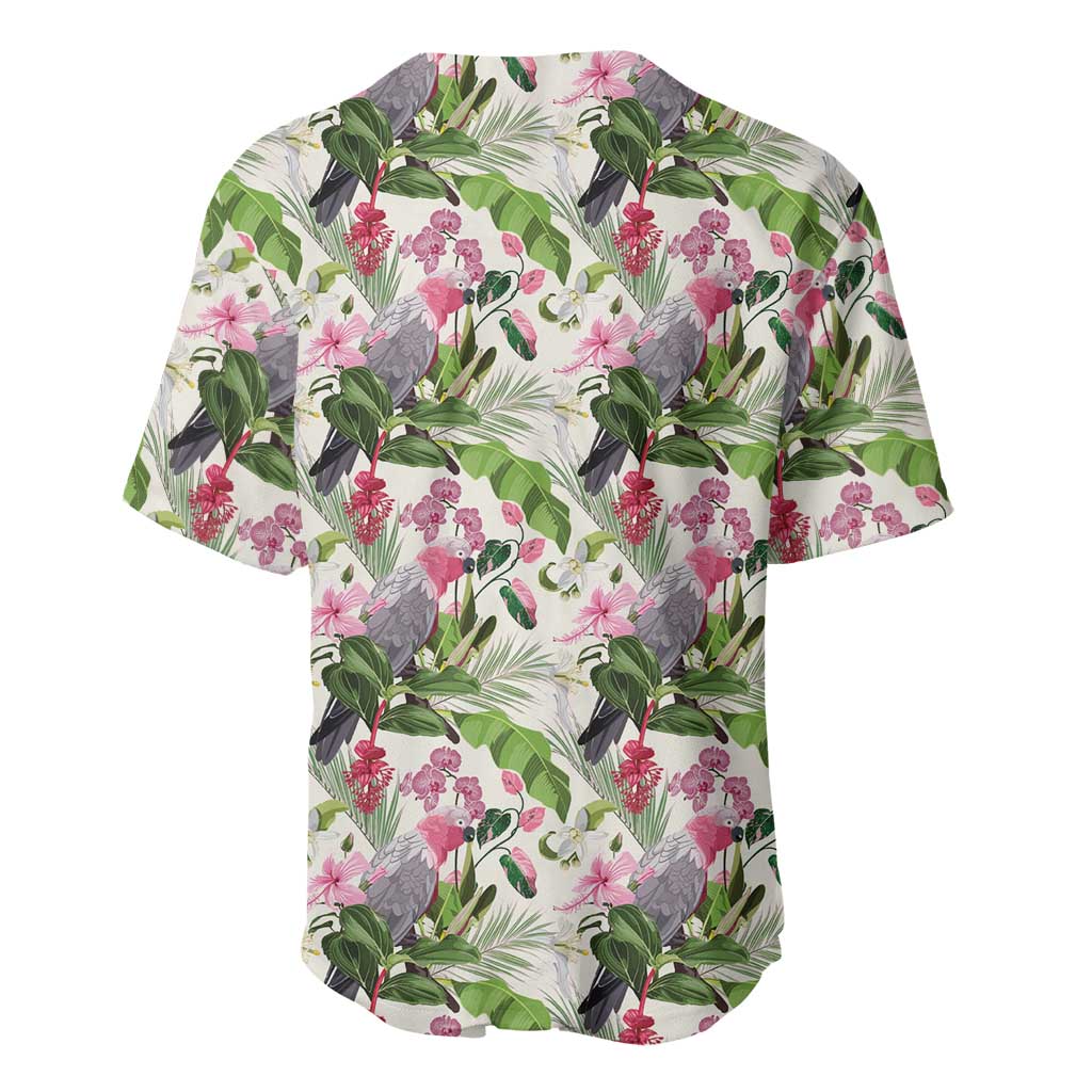 Aussie Pink Cockatoo Flowers Seamless Pattern Baseball Jersey - Aussie Hoodie