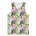 Aussie Pink Cockatoo Flowers Seamless Pattern Basketball Jersey - Aussie Hoodie