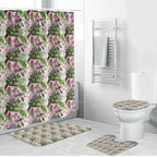 Aussie Pink Cockatoo Flowers Seamless Pattern Bathroom Set - Aussie Hoodie