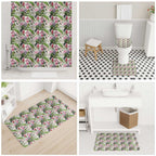 Aussie Pink Cockatoo Flowers Seamless Pattern Bathroom Set - Aussie Hoodie