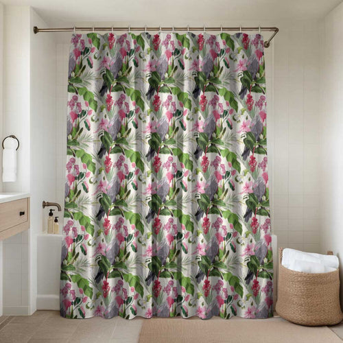 Aussie Pink Cockatoo Flowers Seamless Pattern Bathroom Set - Aussie Hoodie