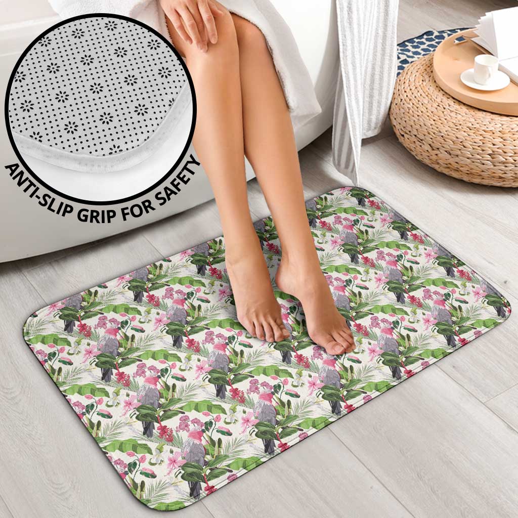 Aussie Pink Cockatoo Flowers Seamless Pattern Bathroom Set - Aussie Hoodie