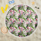 Aussie Pink Cockatoo Flowers Seamless Pattern Beach Blanket - Aussie Hoodie