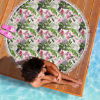 Aussie Pink Cockatoo Flowers Seamless Pattern Beach Blanket - Aussie Hoodie