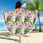 Aussie Pink Cockatoo Flowers Seamless Pattern Beach Blanket - Aussie Hoodie
