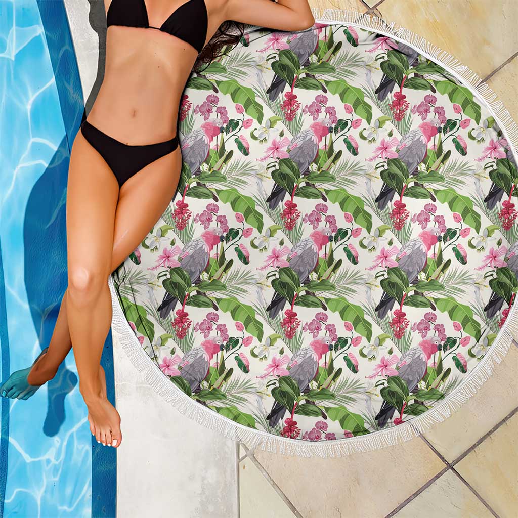 Aussie Pink Cockatoo Flowers Seamless Pattern Beach Blanket - Aussie Hoodie