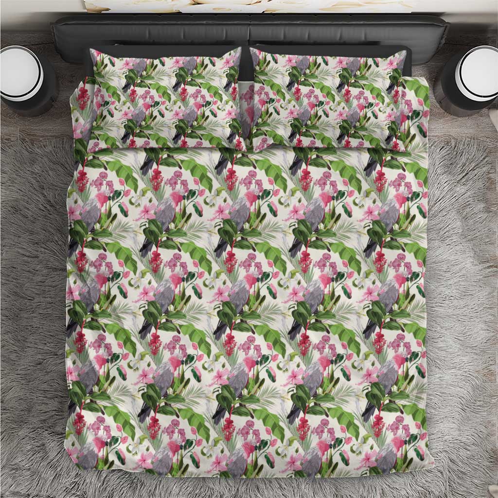 Aussie Pink Cockatoo Flowers Seamless Pattern Bedding Set - Aussie Hoodie