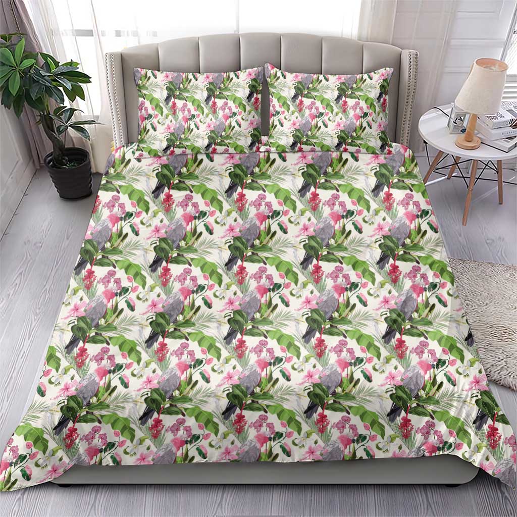 Aussie Pink Cockatoo Flowers Seamless Pattern Bedding Set - Aussie Hoodie