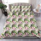 Aussie Pink Cockatoo Flowers Seamless Pattern Bedding Set - Aussie Hoodie