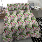Aussie Pink Cockatoo Flowers Seamless Pattern Bedding Set - Aussie Hoodie
