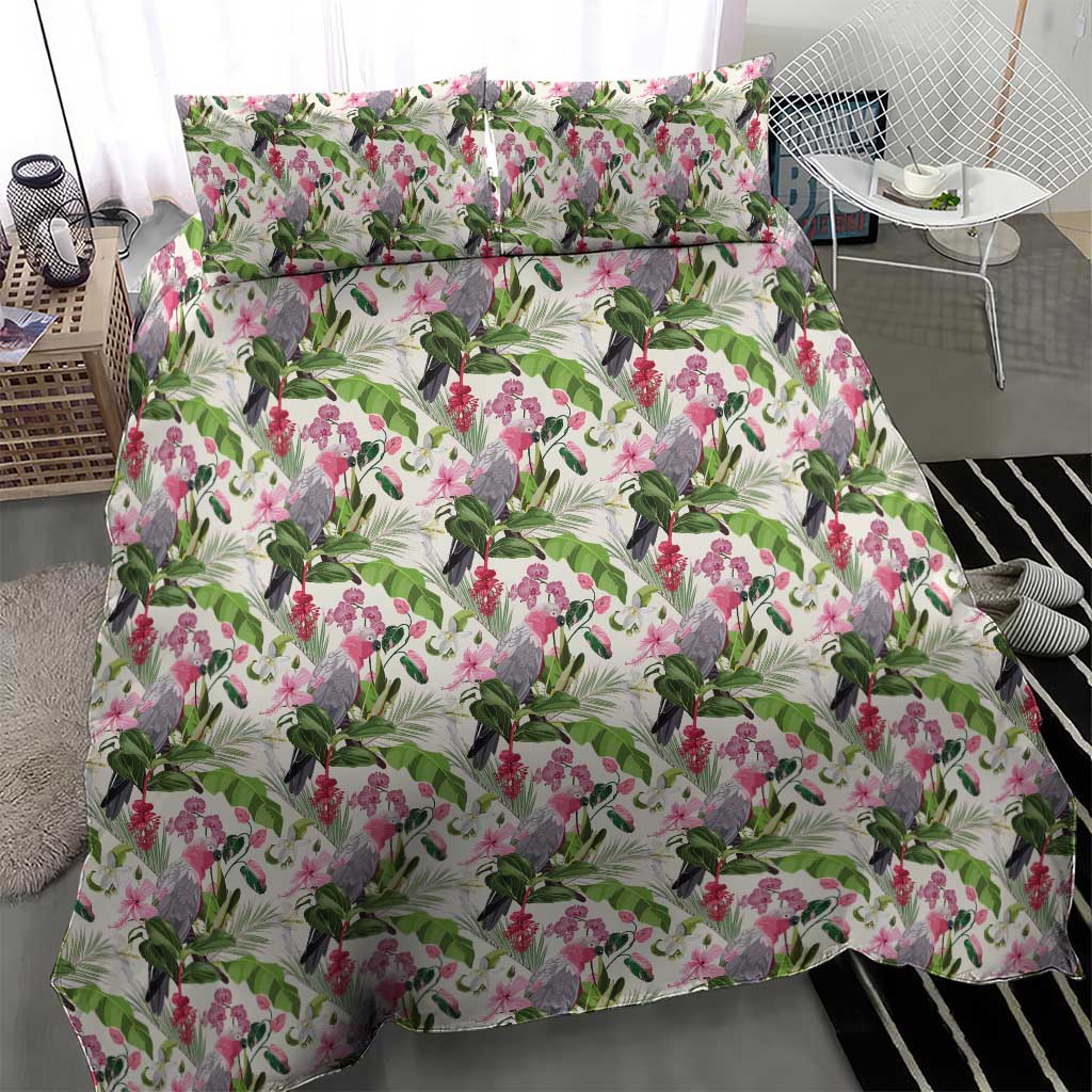 Aussie Pink Cockatoo Flowers Seamless Pattern Bedding Set - Aussie Hoodie