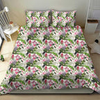 Aussie Pink Cockatoo Flowers Seamless Pattern Bedding Set - Aussie Hoodie