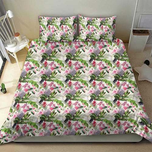 Aussie Pink Cockatoo Flowers Seamless Pattern Bedding Set - Aussie Hoodie