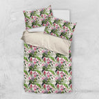 Aussie Pink Cockatoo Flowers Seamless Pattern Bedding Set - Aussie Hoodie