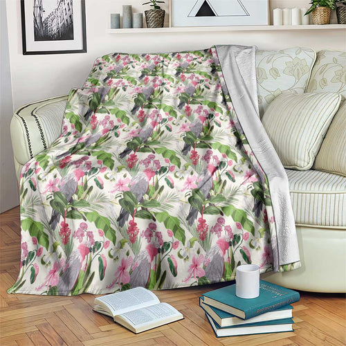 Aussie Pink Cockatoo Flowers Seamless Pattern Blanket - Aussie Hoodie