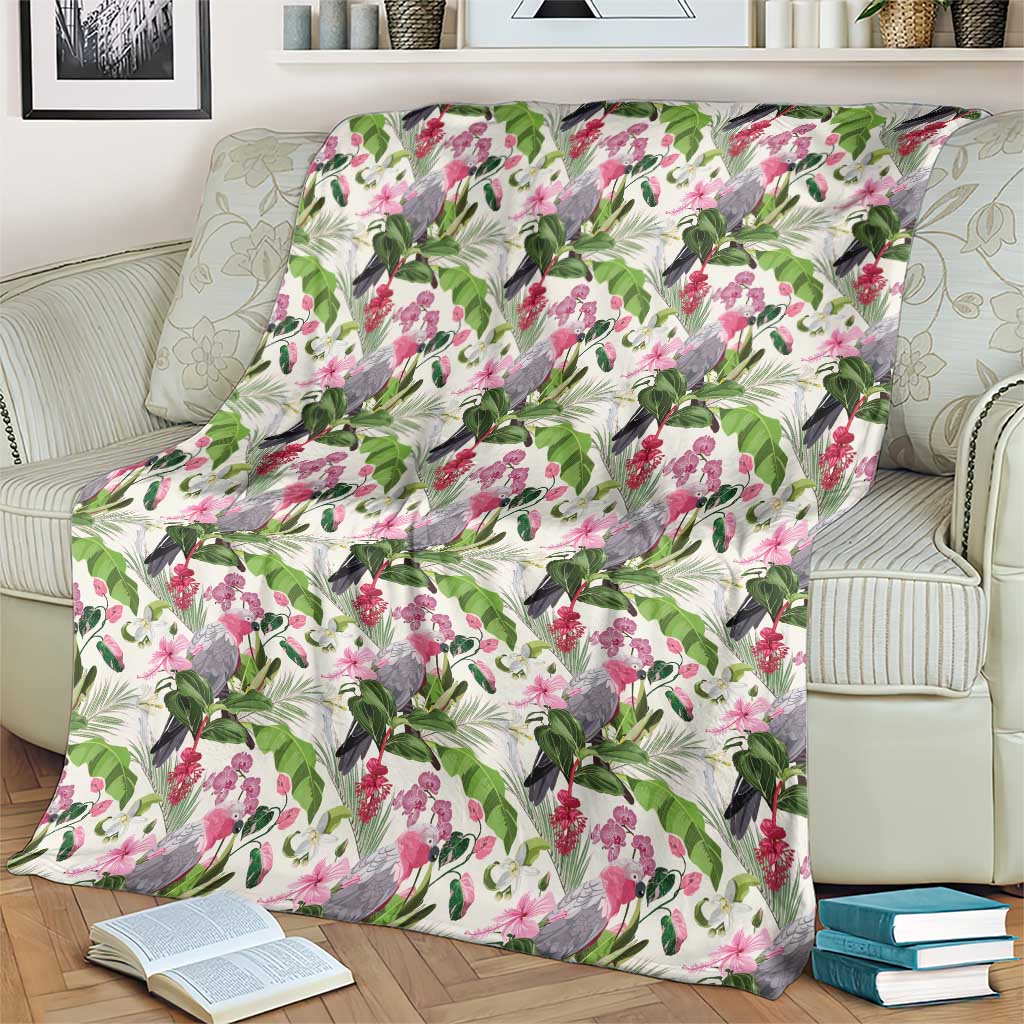 Aussie Pink Cockatoo Flowers Seamless Pattern Blanket - Aussie Hoodie