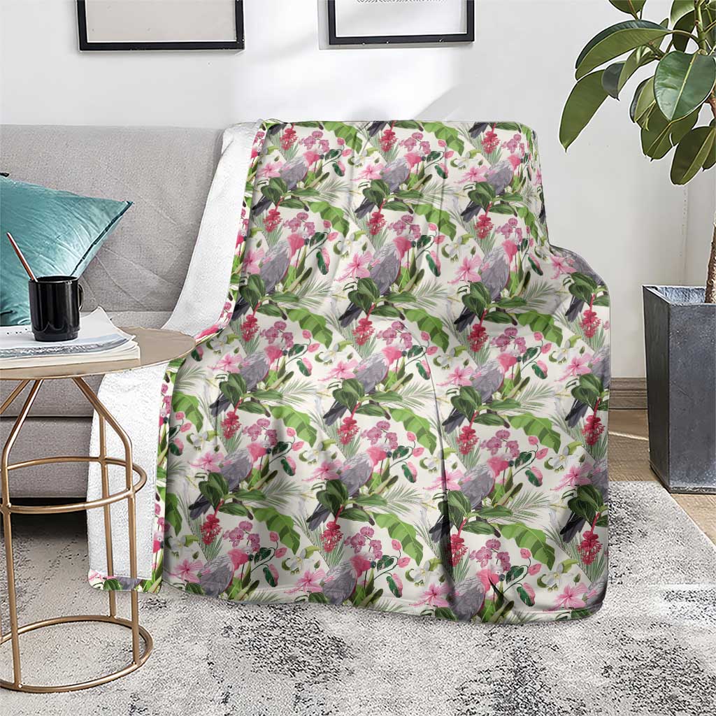 Aussie Pink Cockatoo Flowers Seamless Pattern Blanket - Aussie Hoodie