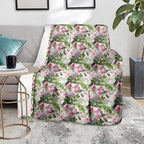 Aussie Pink Cockatoo Flowers Seamless Pattern Blanket - Aussie Hoodie