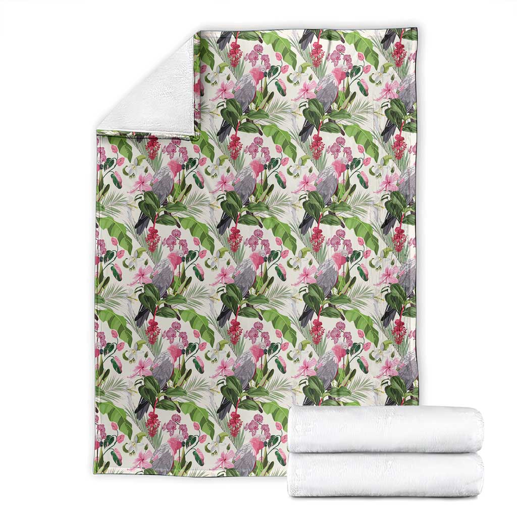 Aussie Pink Cockatoo Flowers Seamless Pattern Blanket - Aussie Hoodie
