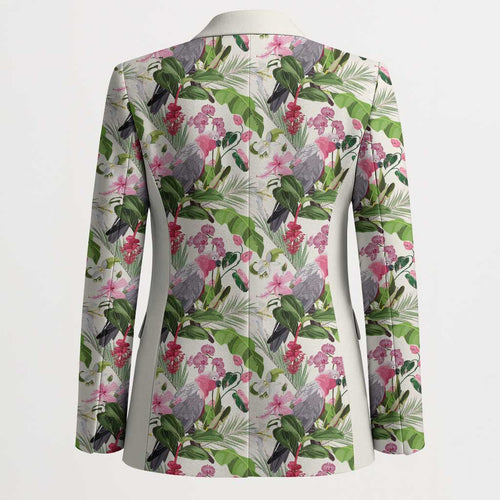 Aussie Pink Cockatoo Flowers Seamless Pattern Blazer - Aussie Hoodie