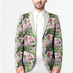 Aussie Pink Cockatoo Flowers Seamless Pattern Blazer - Aussie Hoodie