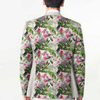 Aussie Pink Cockatoo Flowers Seamless Pattern Blazer - Aussie Hoodie