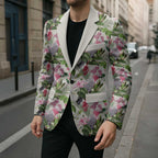Aussie Pink Cockatoo Flowers Seamless Pattern Blazer - Aussie Hoodie