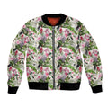 Aussie Pink Cockatoo Flowers Seamless Pattern Bomber Jacket - Aussie Hoodie