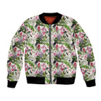 Aussie Pink Cockatoo Flowers Seamless Pattern Bomber Jacket - Aussie Hoodie