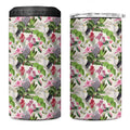 Aussie Pink Cockatoo Flowers Seamless Pattern 4 in 1 Can Cooler Tumbler - Aussie Hoodie