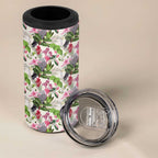 Aussie Pink Cockatoo Flowers Seamless Pattern 4 in 1 Can Cooler Tumbler - Aussie Hoodie