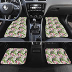 Aussie Pink Cockatoo Flowers Seamless Pattern Car Mats - Aussie Hoodie