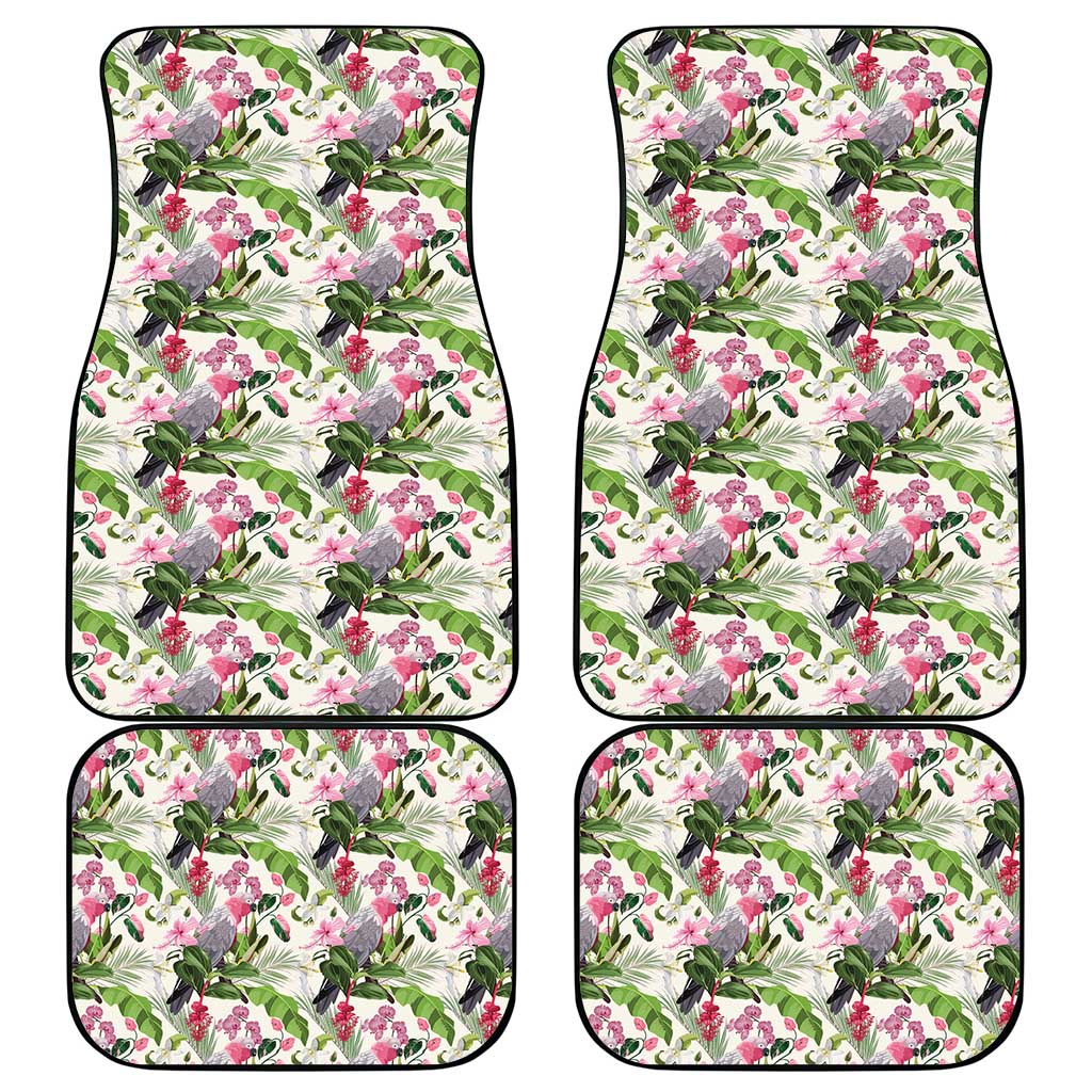Aussie Pink Cockatoo Flowers Seamless Pattern Car Mats - Aussie Hoodie