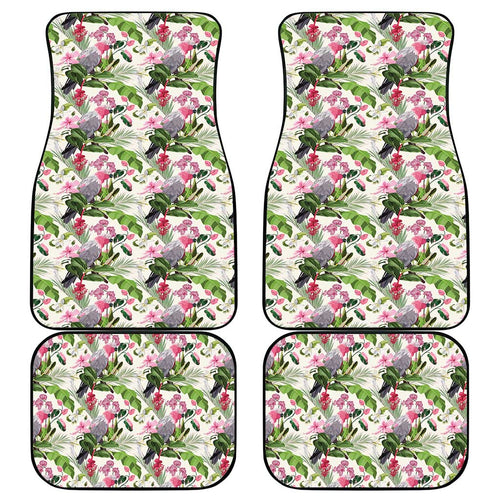 Aussie Pink Cockatoo Flowers Seamless Pattern Car Mats - Aussie Hoodie