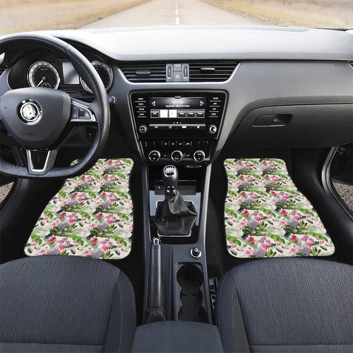 Aussie Pink Cockatoo Flowers Seamless Pattern Car Mats - Aussie Hoodie
