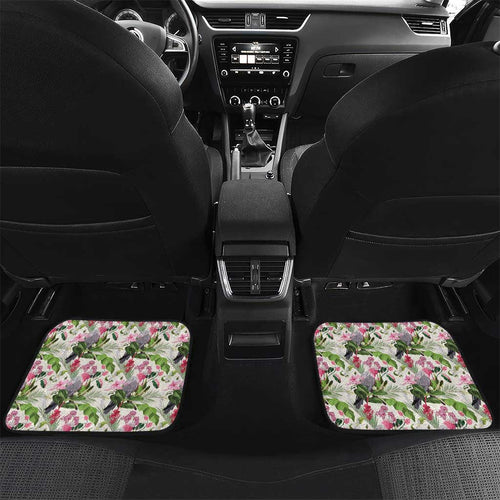 Aussie Pink Cockatoo Flowers Seamless Pattern Car Mats - Aussie Hoodie