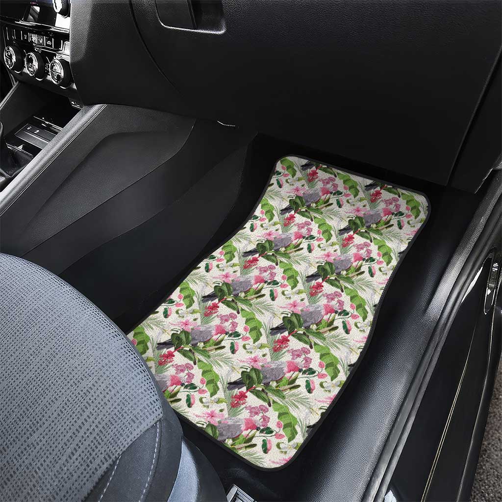 Aussie Pink Cockatoo Flowers Seamless Pattern Car Mats - Aussie Hoodie