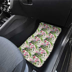 Aussie Pink Cockatoo Flowers Seamless Pattern Car Mats - Aussie Hoodie