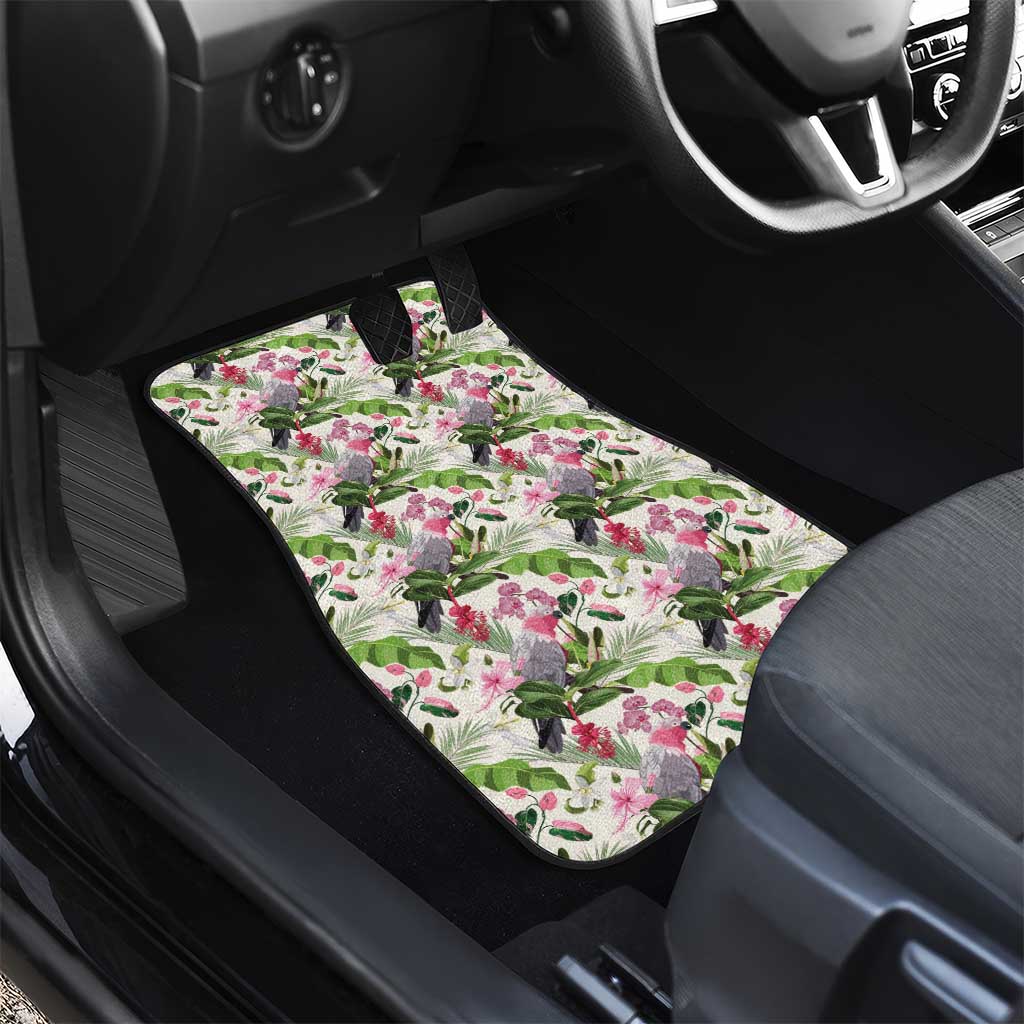 Aussie Pink Cockatoo Flowers Seamless Pattern Car Mats - Aussie Hoodie
