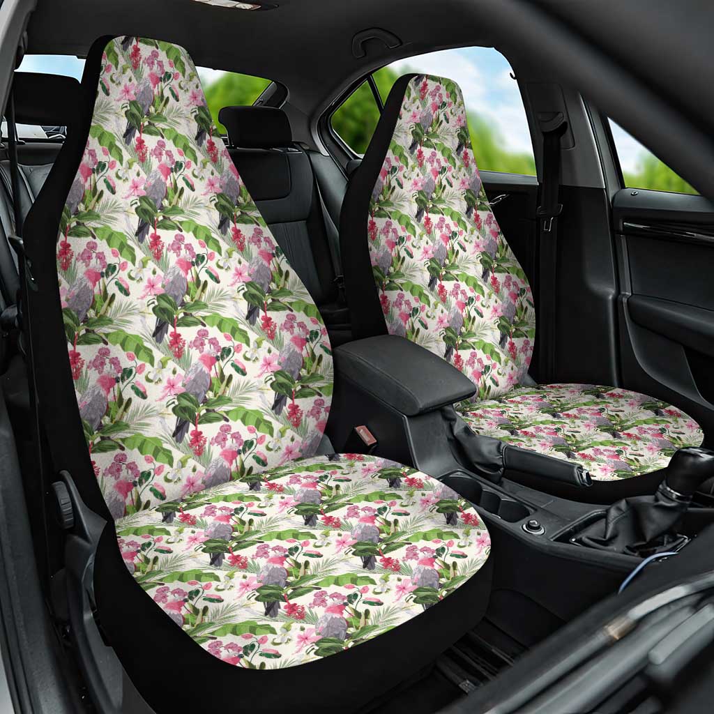Aussie Pink Cockatoo Flowers Seamless Pattern Car Seat Cover - Aussie Hoodie