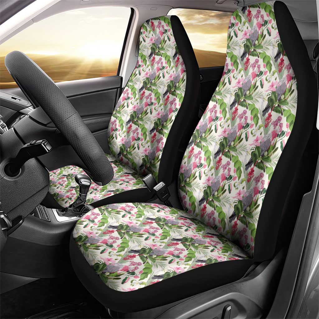 Aussie Pink Cockatoo Flowers Seamless Pattern Car Seat Cover - Aussie Hoodie