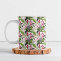 Aussie Pink Cockatoo Flowers Seamless Pattern Ceramic Mug - Aussie Hoodie