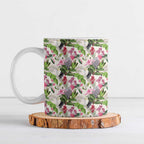 Aussie Pink Cockatoo Flowers Seamless Pattern Ceramic Mug - Aussie Hoodie