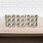Aussie Pink Cockatoo Flowers Seamless Pattern Ceramic Mug - Aussie Hoodie
