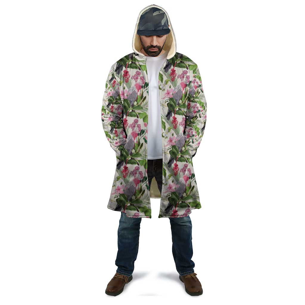 Aussie Pink Cockatoo Flowers Seamless Pattern Cloak - Aussie Hoodie