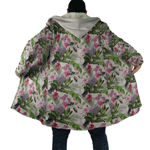 Aussie Pink Cockatoo Flowers Seamless Pattern Cloak - Aussie Hoodie