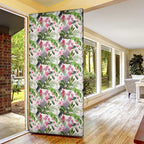 Aussie Pink Cockatoo Flowers Seamless Pattern Door Cover - Aussie Hoodie