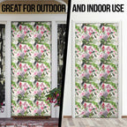 Aussie Pink Cockatoo Flowers Seamless Pattern Door Cover - Aussie Hoodie