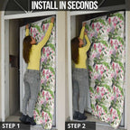 Aussie Pink Cockatoo Flowers Seamless Pattern Door Cover - Aussie Hoodie