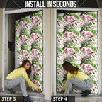 Aussie Pink Cockatoo Flowers Seamless Pattern Door Cover - Aussie Hoodie